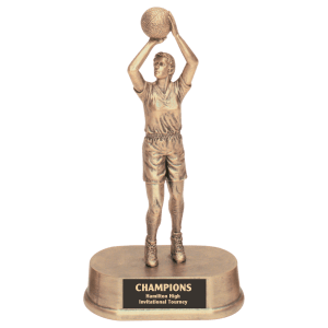 9 1/4″ Antique Gold Female Basketball Resin