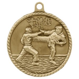 2″ Antique Gold Martial Arts High Relief Medal