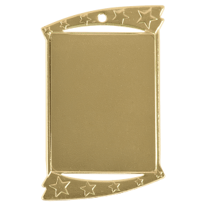 1 3/4″ x 2 3/4″ Bright Gold Rectangular Insert Holder Medal