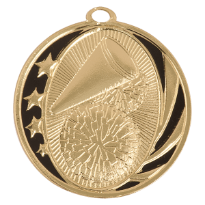 2″ Bright Gold Cheer Laserable MidNite Star Medal