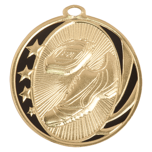 2″ Bright Gold Track Laserable MidNite Star Medal