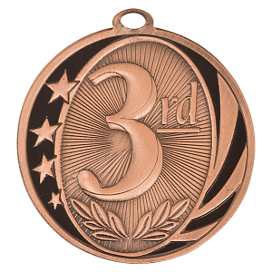 2″ Bright Bronze 3rd Place Laserable MidNite Star Medal