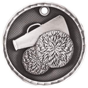 2″ Antique Silver 3D Cheer Medal