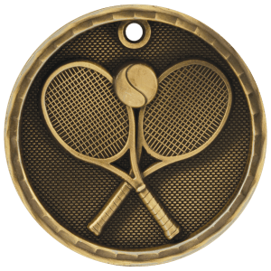 2″ Antique Gold 3D Tennis Medal