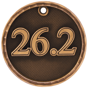 2″ Antique Bronze 3D Marathon Medal