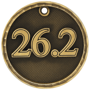 2″ Antique Gold 3D Marathon Medal