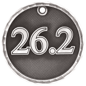 2″ Antique Silver 3D Marathon Medal