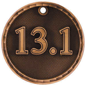 2″ Antique Bronze 3D Half Marathon Medal
