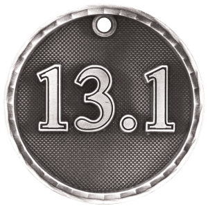 2″ Antique Silver 3D Half Marathon Medal