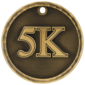 2″ Antique Gold 3D 5K Medal