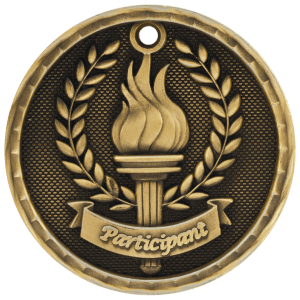 2″ Antique Gold 3D Participant Medal