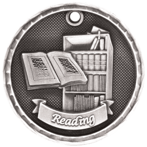 2″ Antique Silver 3D Reading Medal