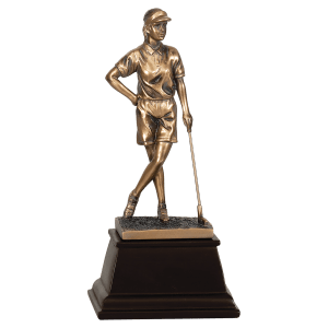 13″ Bronze Female Golf Resin Award