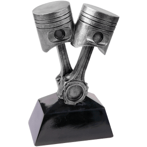 7″ Antique Silver Piston Resin