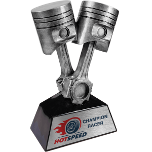 11″ Antique Silver Piston Resin