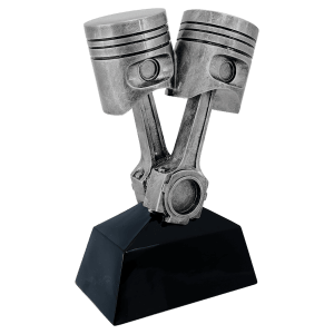 9″ Antique Silver Piston Resin