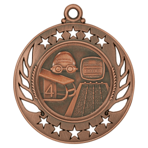 2 1/4″ Antique Bronze Swimming Galaxy Medal