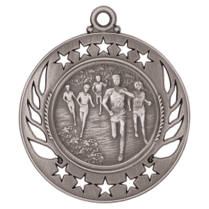 2 1/4″ Antique Silver Cross Country Galaxy Medal