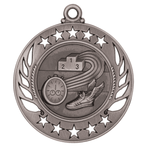 2 1/4″ Antique Silver Track Galaxy Medal