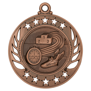 2 1/4″ Antique Bronze Track Galaxy Medal