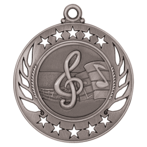 2 1/4″ Antique Silver Music Galaxy Medal