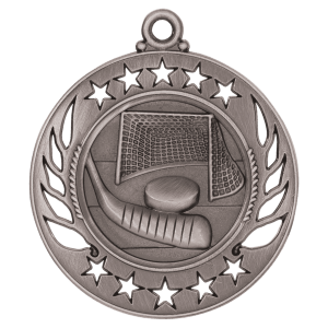 2 1/4″ Antique Silver Hockey Galaxy Medal