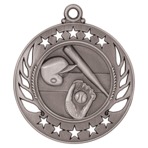 2 1/4″ Antique Silver Baseball/Softball Galaxy Medal
