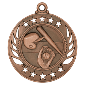 2 1/4″ Antique Bronze Baseball/Softball Galaxy Medal