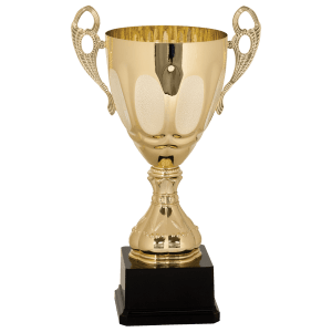 14″ Gold Completed Metal Cup Trophy on Plastic Base