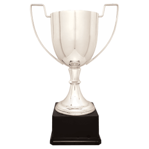 17 1/2″ Silver Completed Zinc Cup Trophy on Plastic Base