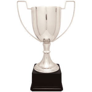 15 1/4″ Silver Completed Zinc Cup Trophy on Plastic Base
