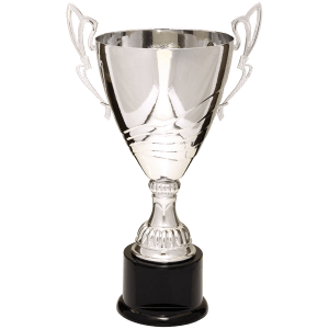 16 3/4″ Silver Completed Metal Cup Trophy on Plastic Base