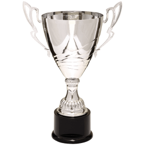 15″ Silver Completed Metal Cup Trophy on Plastic Base