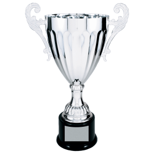 14 1/2″ Silver Completed Metal Cup Trophy on Plastic Base