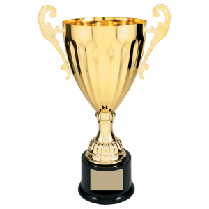 13 1/4″ Gold Completed Metal Cup Trophy on Plastic Base