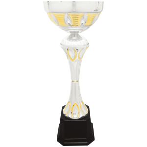 15″ Silver/Gold Completed Metal Cup Trophy on Plastic Base