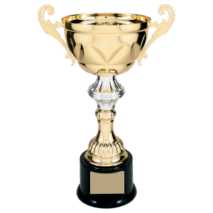 13″ Gold Completed Metal Cup Trophy on Plastic Base