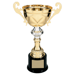 11 1/2″ Gold Completed Metal Cup Trophy on Plastic Base