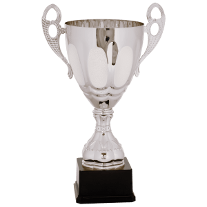 17 1/2″ Silver Completed Metal Cup Trophy on Plastic Base