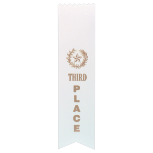 White 3rd Place Pinked Top Ribbon