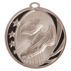 2″ Bright Silver Track Laserable MidNite Star Medal