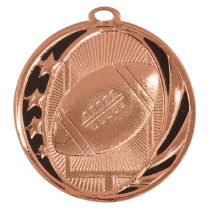 2″ Bright Bronze Football Laserable MidNite Star Medal