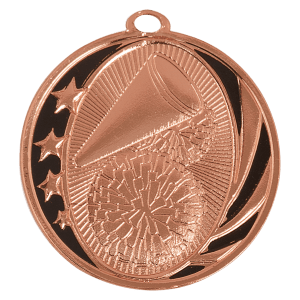 2″ Bright Bronze Cheer Laserable MidNite Star Medal