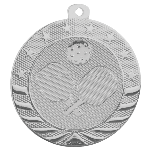 2″ Bright Silver Pickleball Starbrite Medal