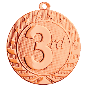 2″ Bright Bronze 3rd Place Starbrite Medal
