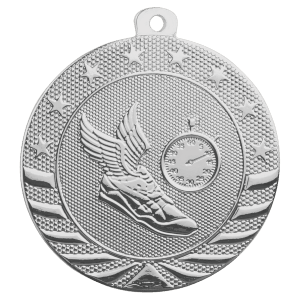 2″ Bright Silver Track Starbrite Medal