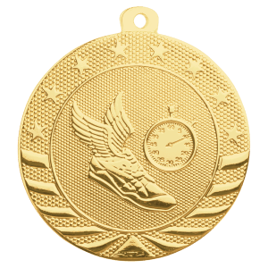 2″ Bright Gold Track Starbrite Medal