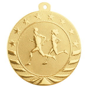 2″ Bright Gold Cross Country Starbrite Medal