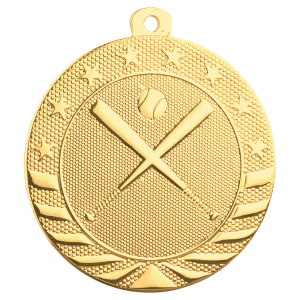 2″ Bright Gold Baseball/Softball Starbrite Medal