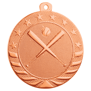 2″ Bright Bronze Baseball/Softball Starbrite Medal